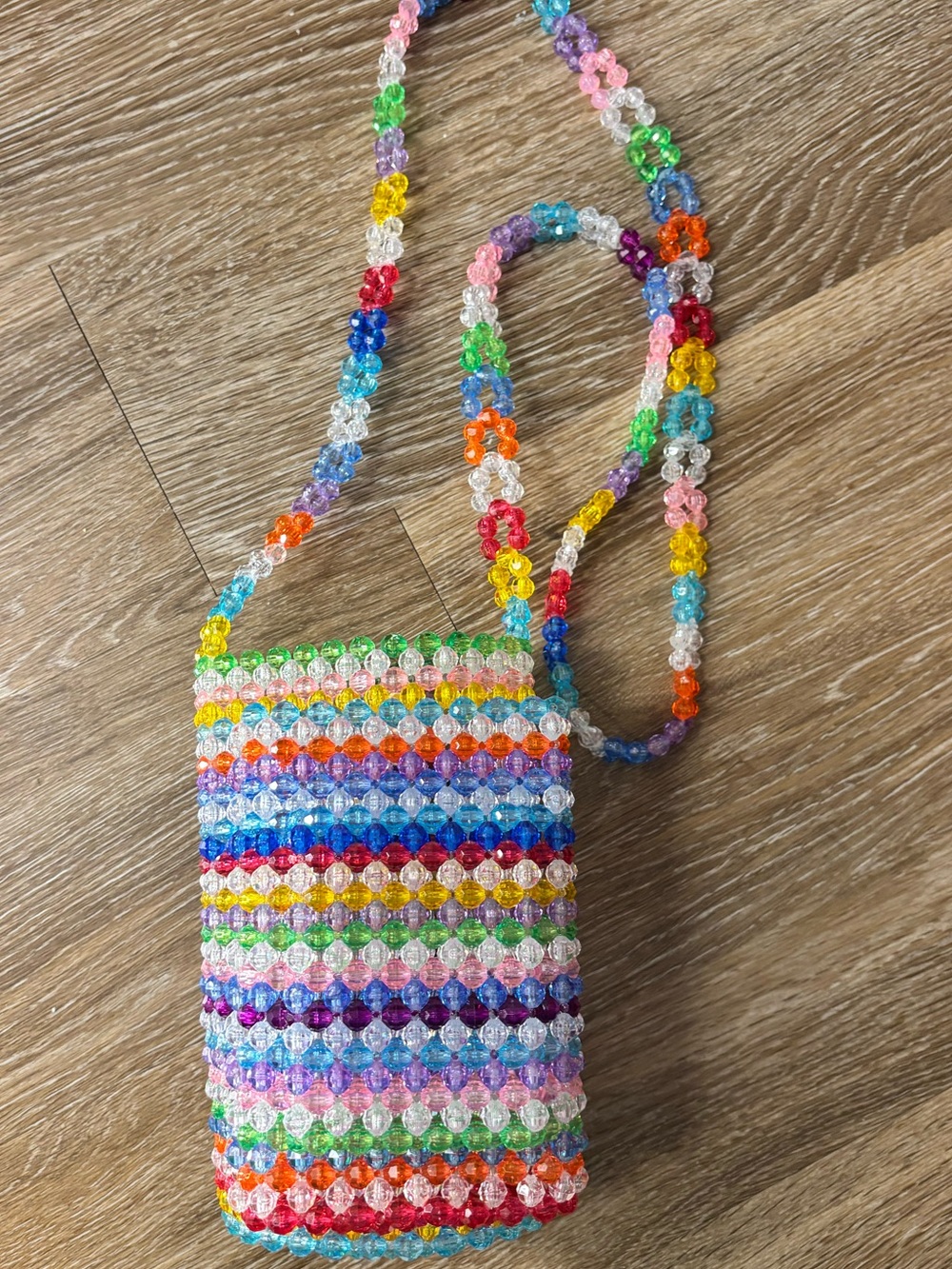 Susan Alexandra Multicolor Beaded Crossbody Bag - Rainbow Crystal Beads